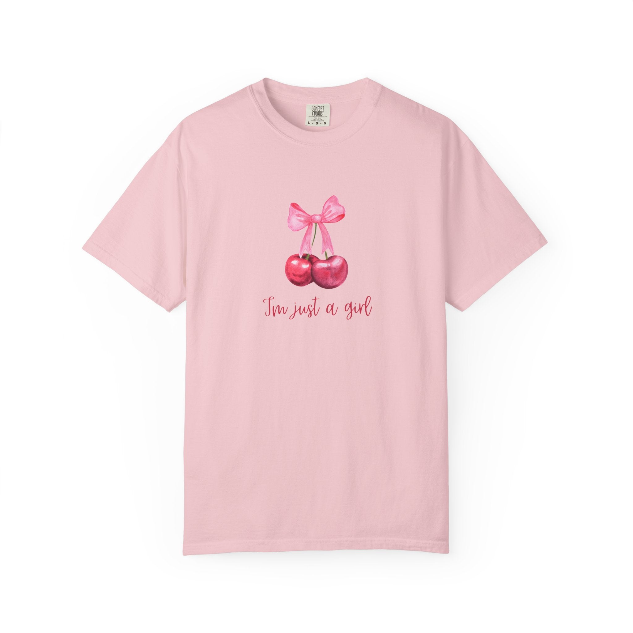 Cherry Graphic T‑Shirt – "I’m Just a Girl" Feminine Vintage Vibe