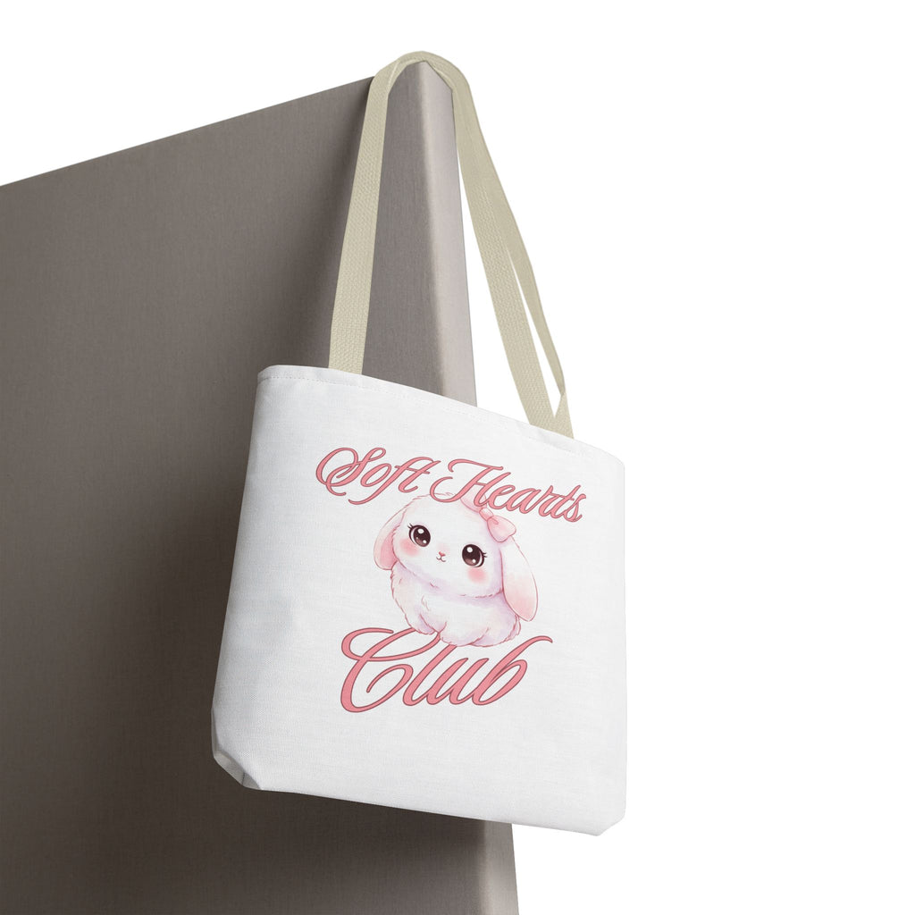 Soft Hearts Club Tote Bag — Cute Pastel Bunny AOP Shopper