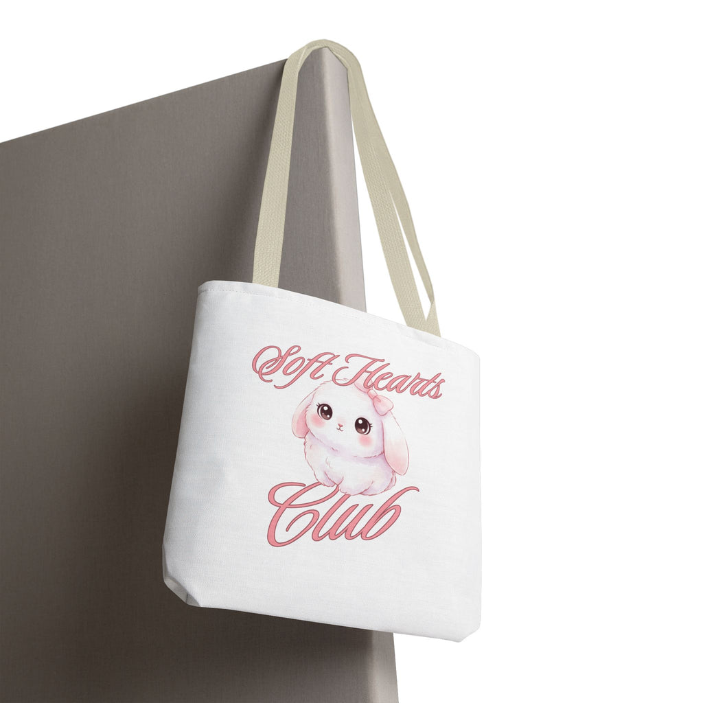 Soft Hearts Club Tote Bag — Cute Pastel Bunny AOP Shopper
