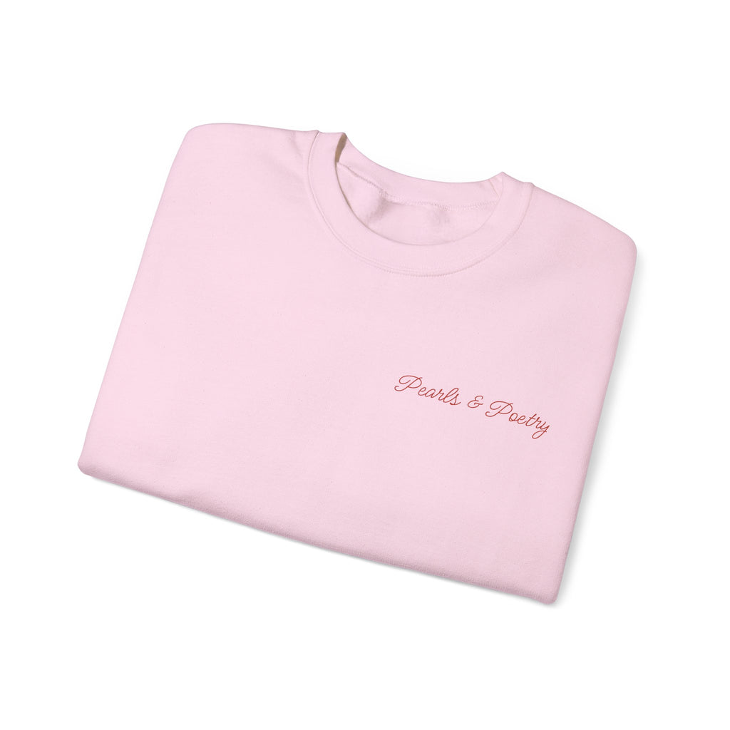 Pearls & Poetry Coquette Crewneck Sweatshirt — Cute Feminine Aesthetic