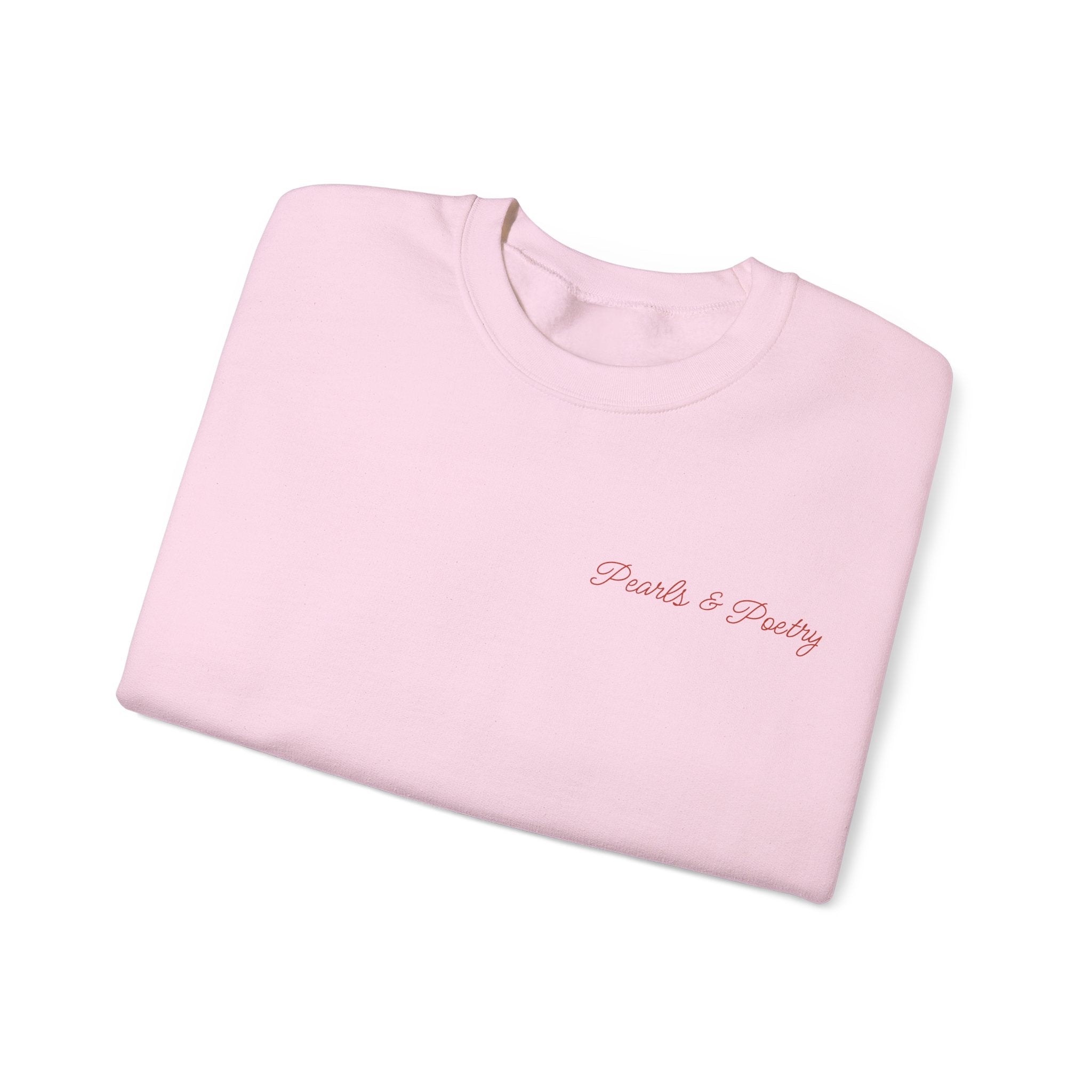 Pearls & Poetry Coquette Crewneck Sweatshirt — Cute Feminine Aesthetic