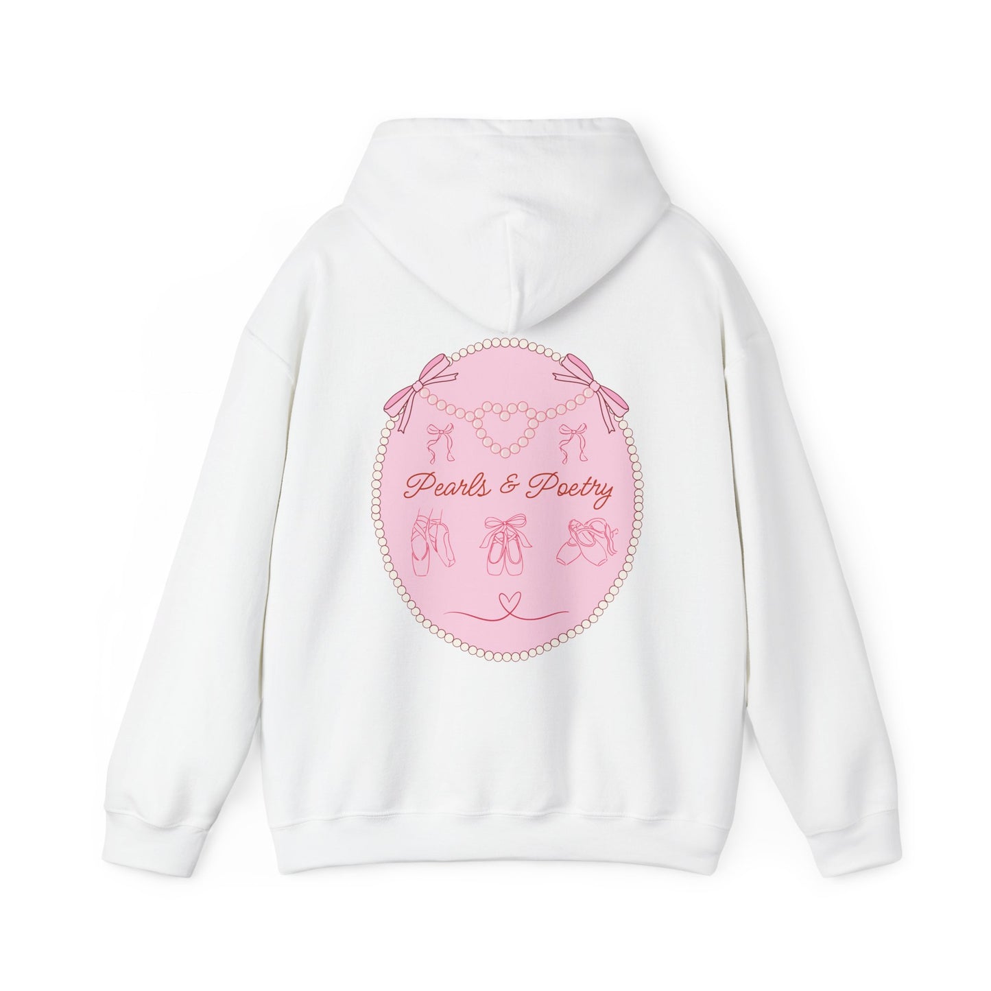 Pearls & Poetry Hoodie — Pink Ballet Emblem Hooded Sweatshirt