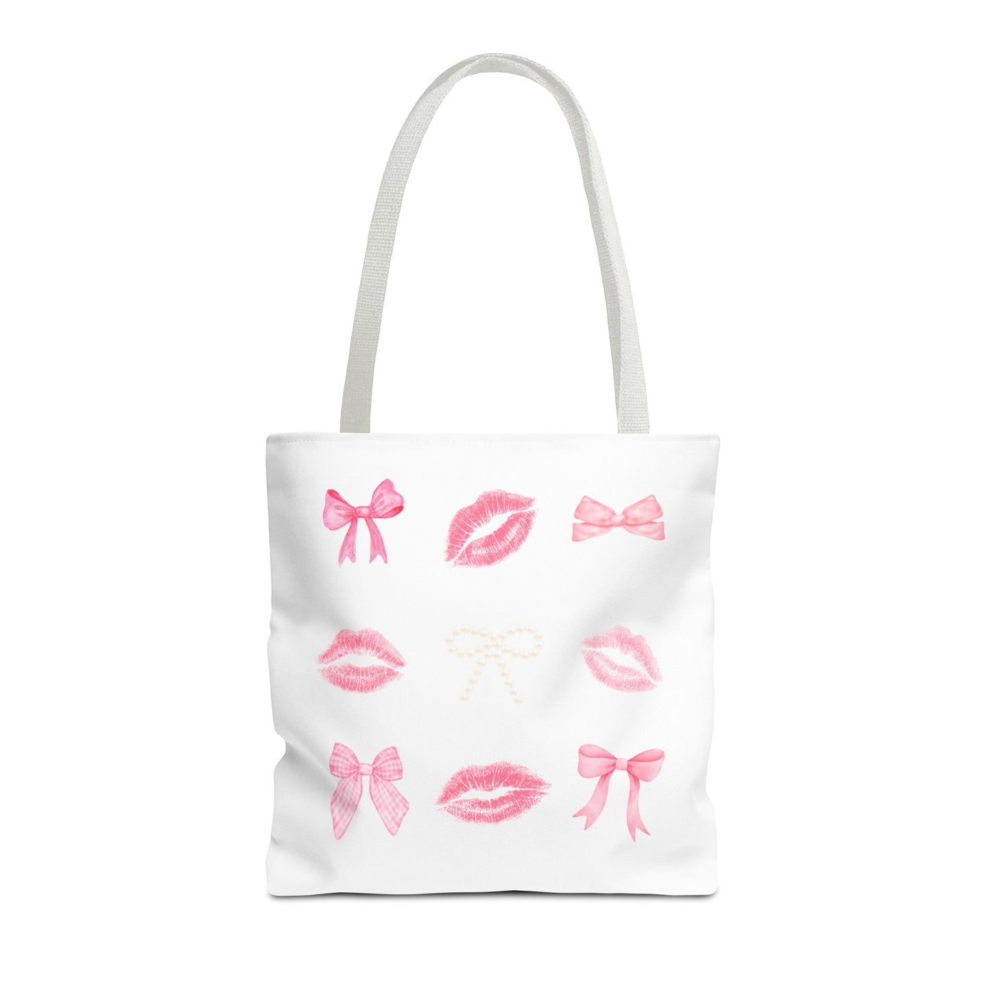 Kiss & Bow Print Tote Bag