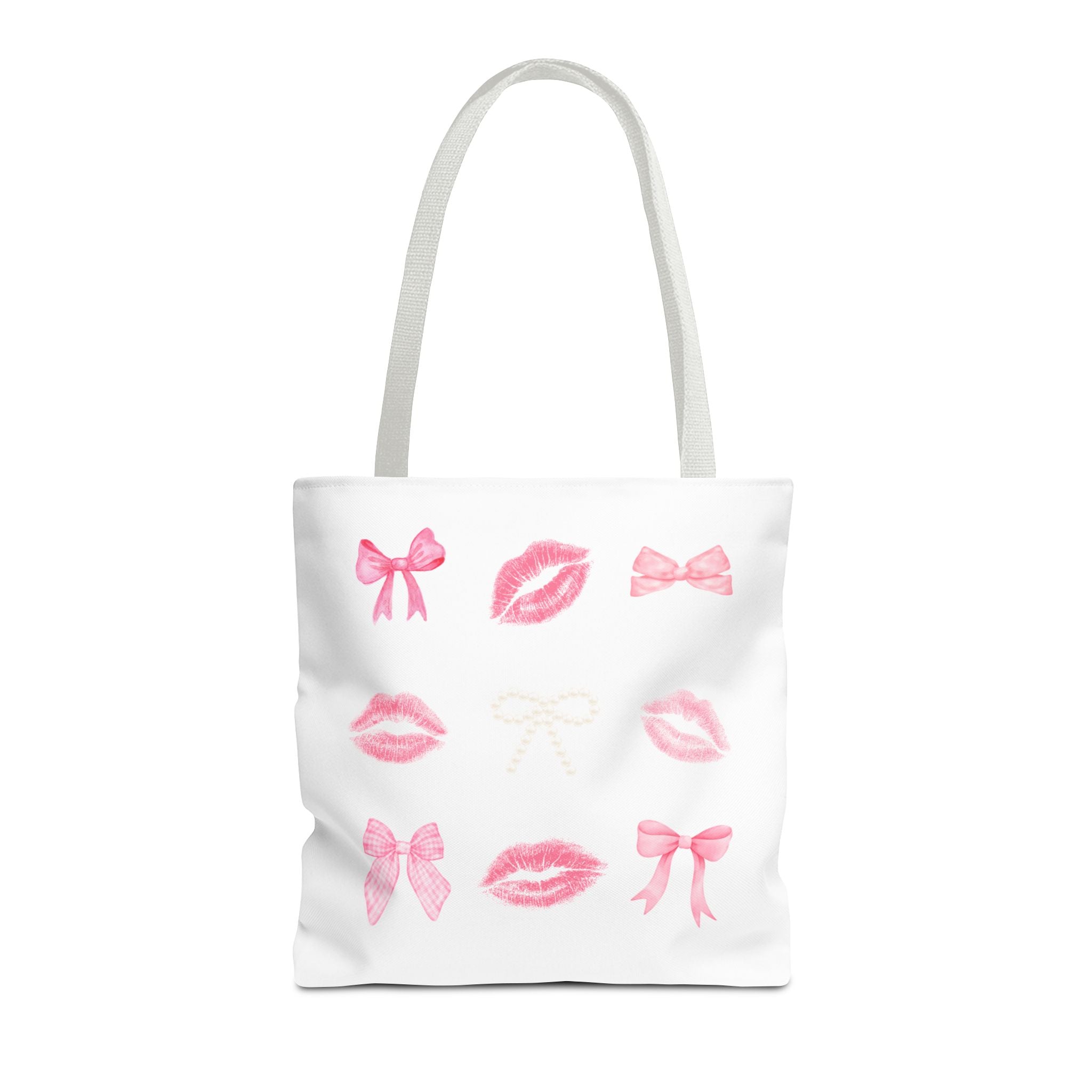 Kiss & Bow Print Tote Bag