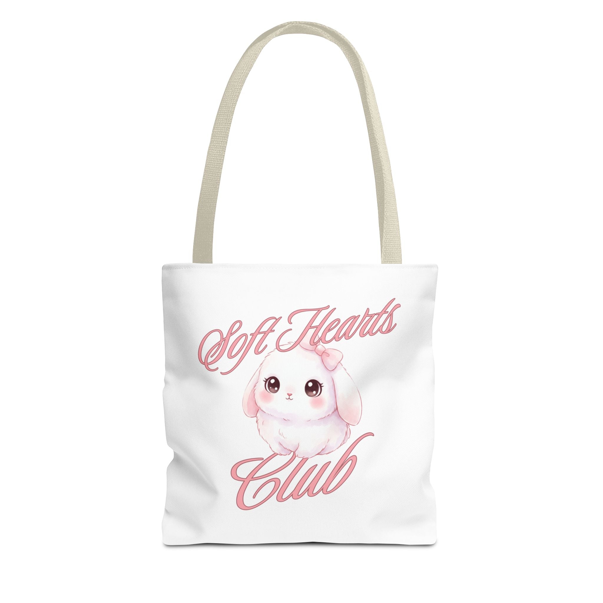 Soft Hearts Club Tote Bag — Cute Pastel Bunny AOP Shopper