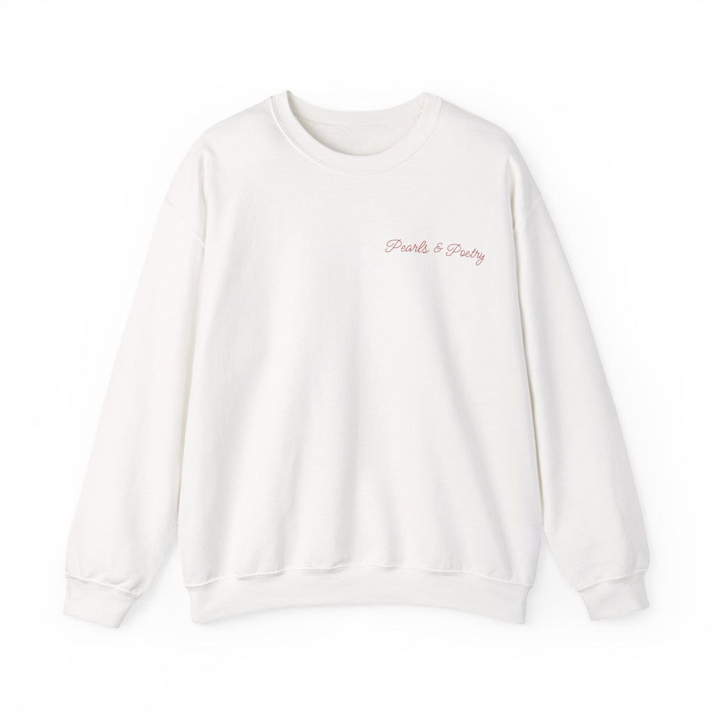 Pearls & Poetry Coquette Crewneck Sweatshirt — Cute Feminine Aesthetic