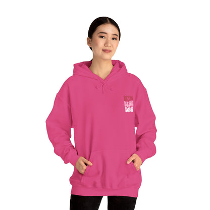 Bows Before Bros Hoodie – Pink Retro Heart Graphic Hooded Sweatshirt