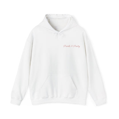 Pearls & Poetry Hoodie — Pink Ballet Emblem Hooded Sweatshirt