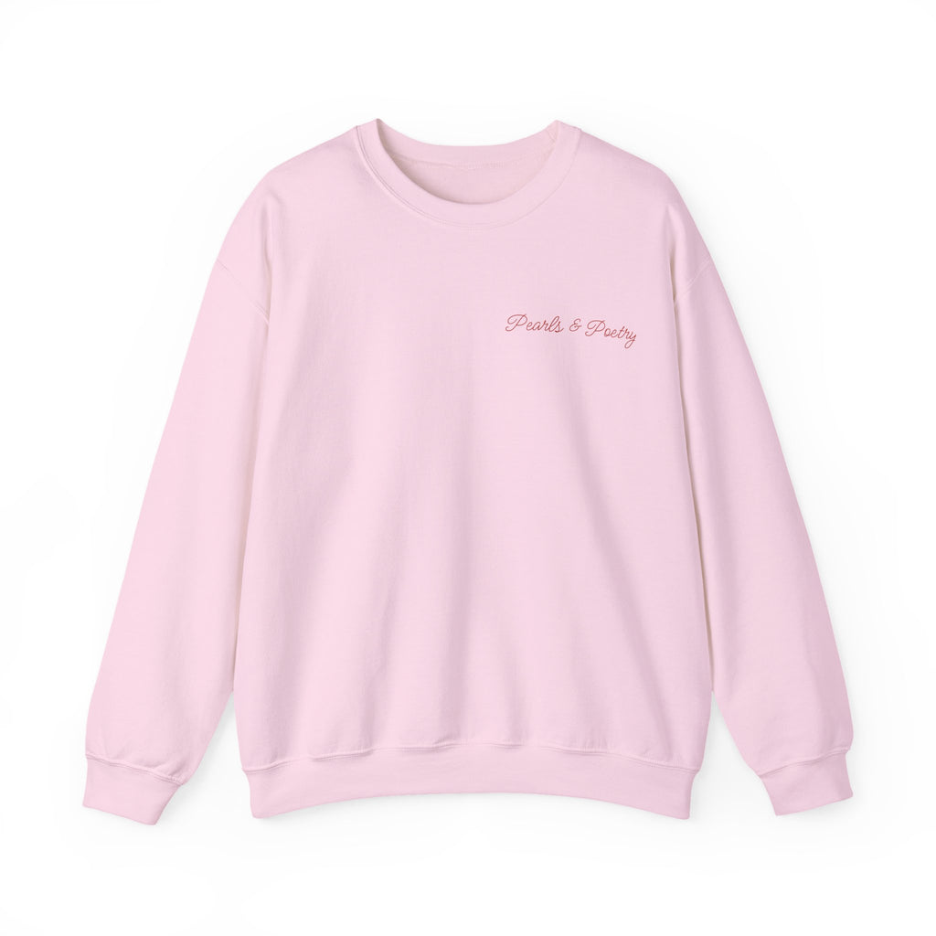 Pearls & Poetry Coquette Crewneck Sweatshirt — Cute Feminine Aesthetic