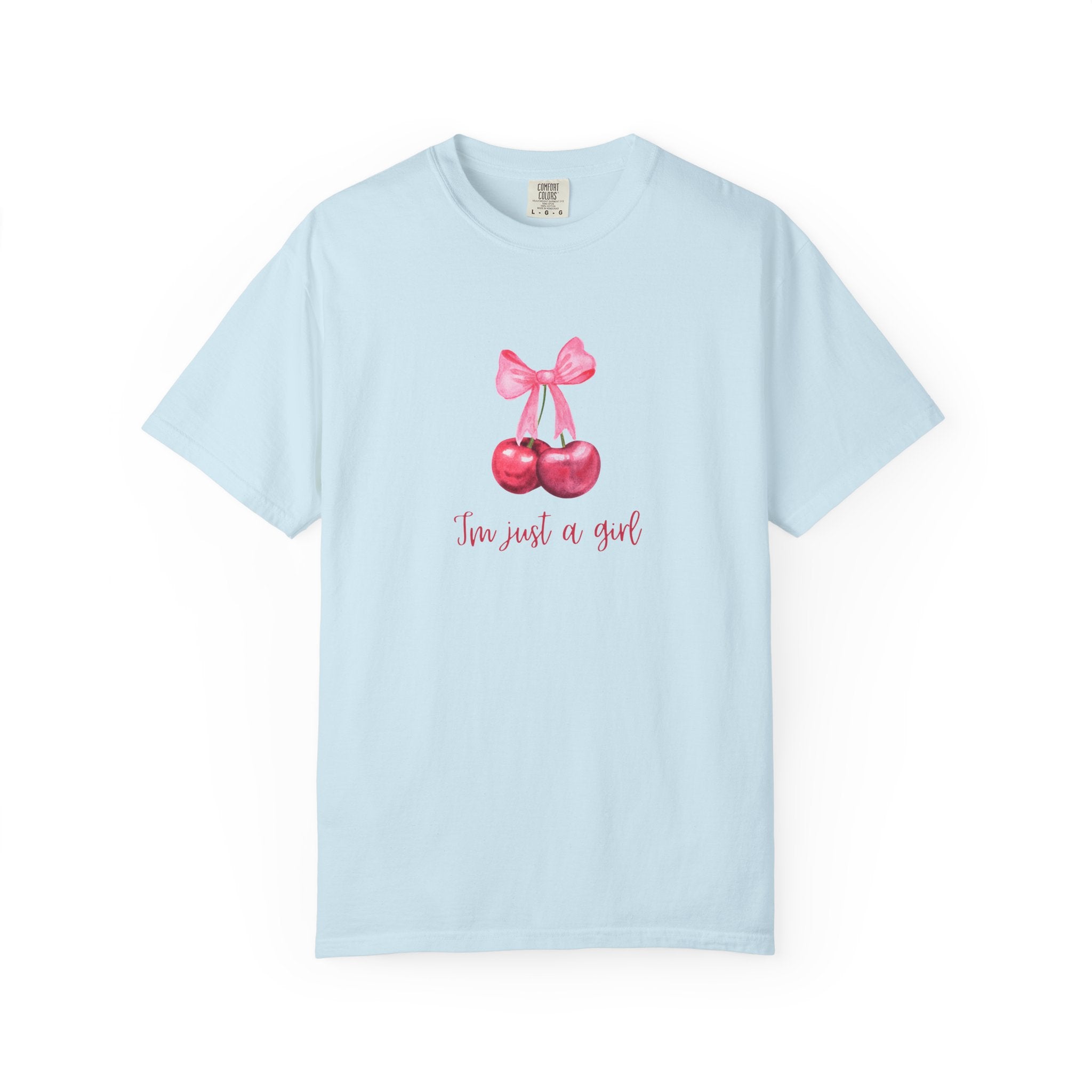 Cherry Graphic T‑Shirt – "I’m Just a Girl" Feminine Vintage Vibe