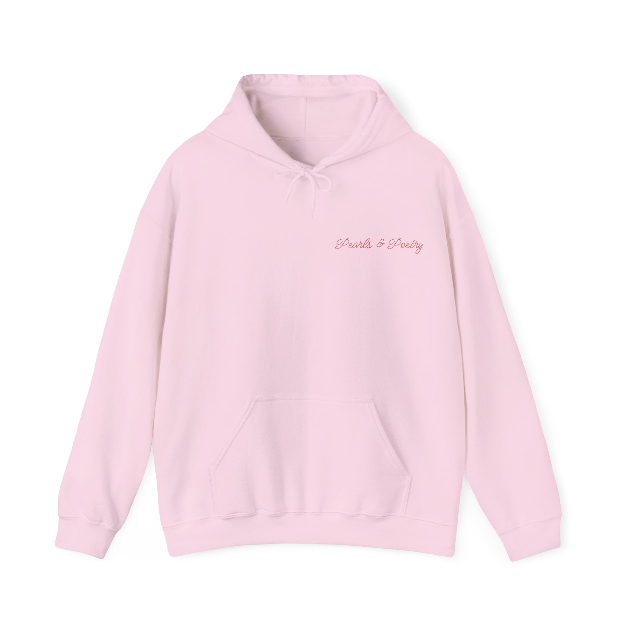 Pearls & Poetry Hoodie — Pink Ballet Emblem Hooded Sweatshirt