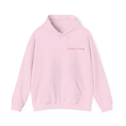 Pearls & Poetry Hoodie — Pink Ballet Emblem Hooded Sweatshirt