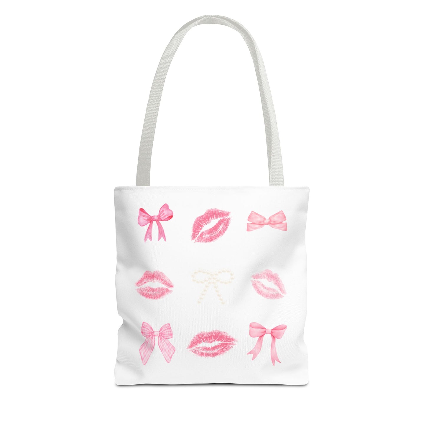 Kiss & Bow Print Tote Bag