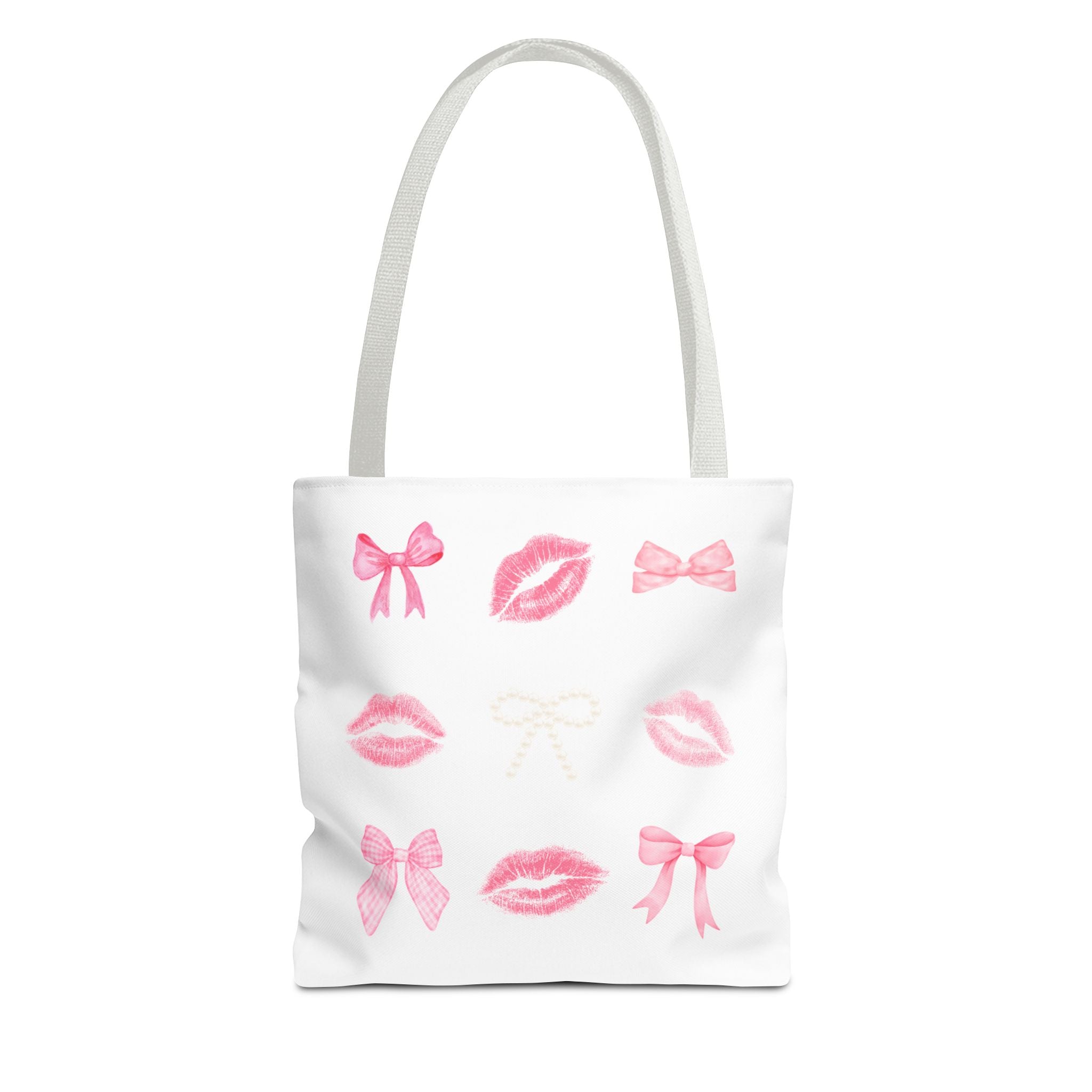 Kiss & Bow Print Tote Bag