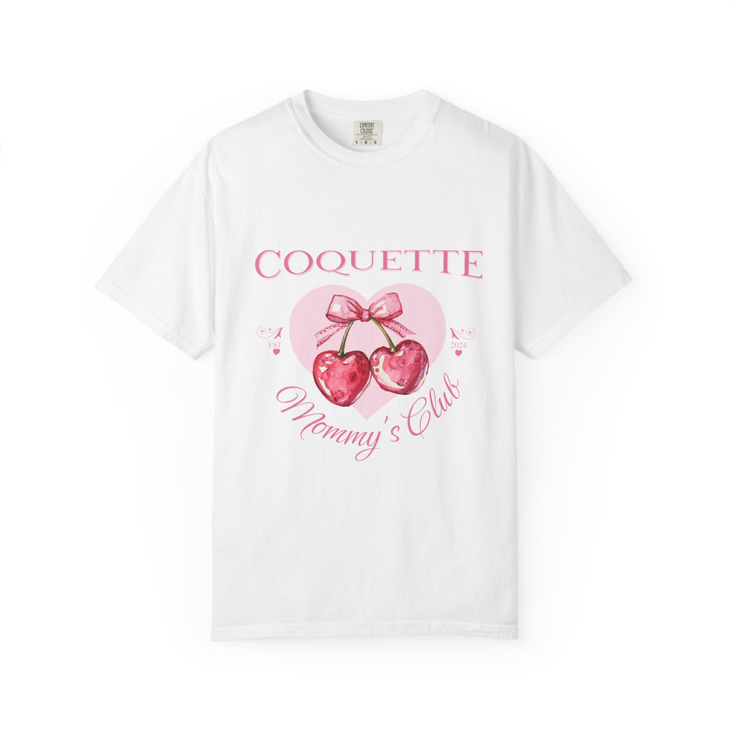 Coquette Mommy's Club T-Shirt — Cute Cherry with Bow Mom Tee