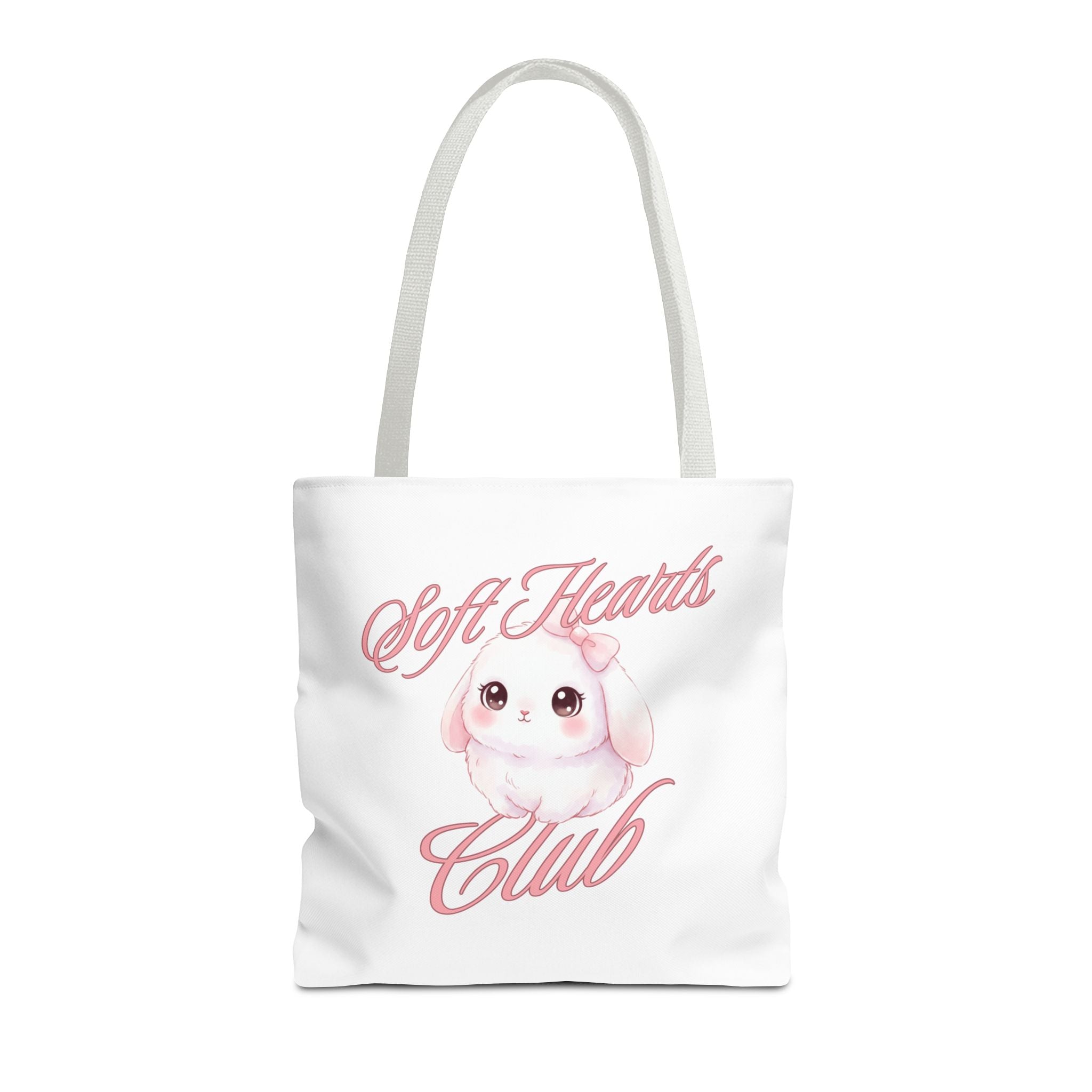 Soft Hearts Club Tote Bag — Cute Pastel Bunny AOP Shopper