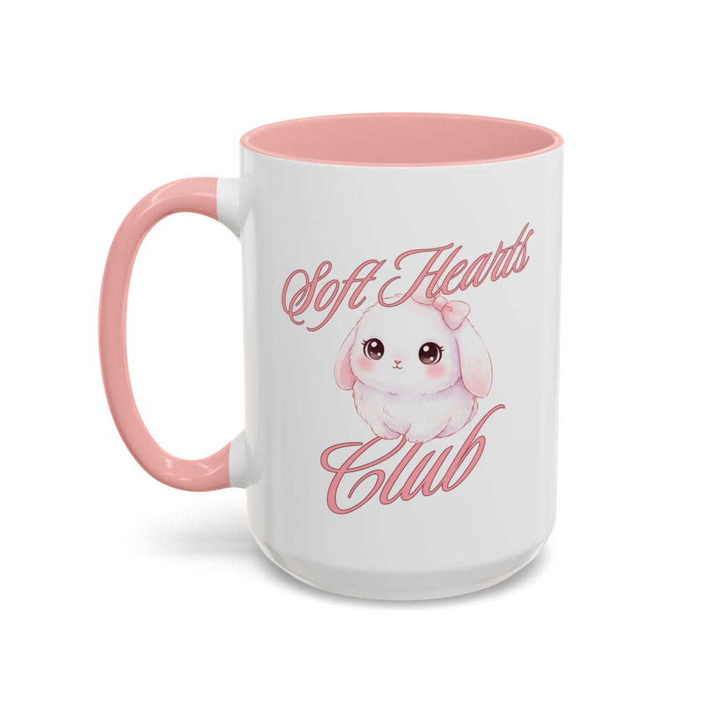 Soft Hearts Club Mug — Cute Pink Bunny Accent Coffee Mug