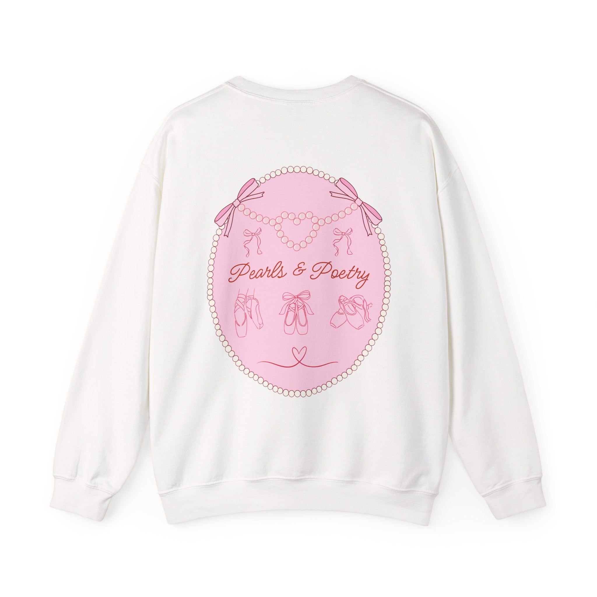 Pearls & Poetry Coquette Crewneck Sweatshirt — Cute Feminine Aesthetic