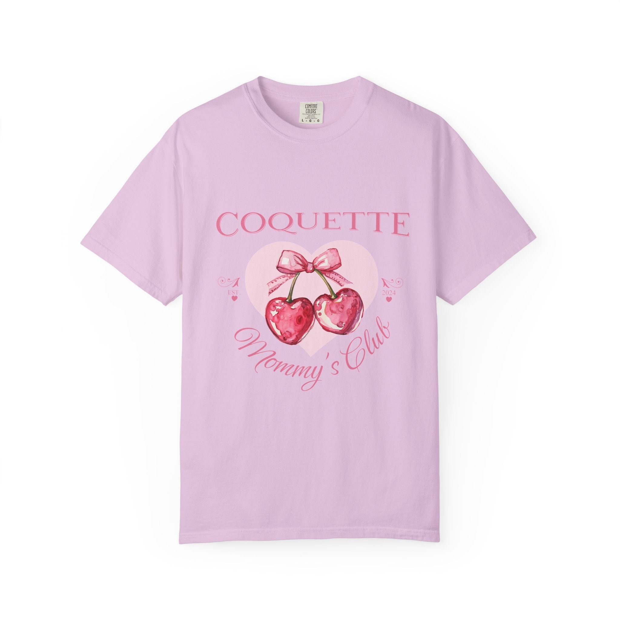 Coquette Mommy's Club T-Shirt — Cute Cherry with Bow Mom Tee