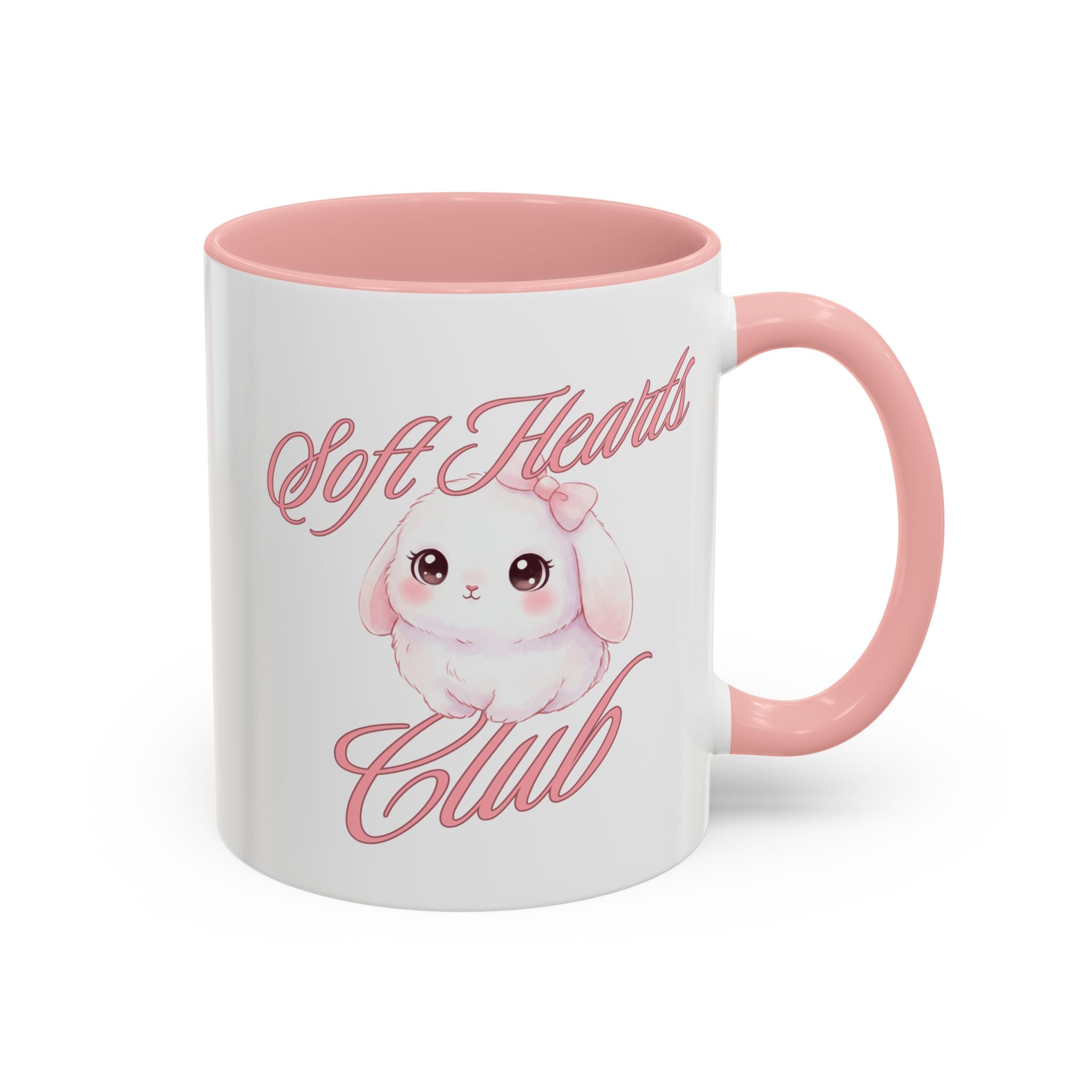 Soft Hearts Club Mug — Cute Pink Bunny Accent Coffee Mug
