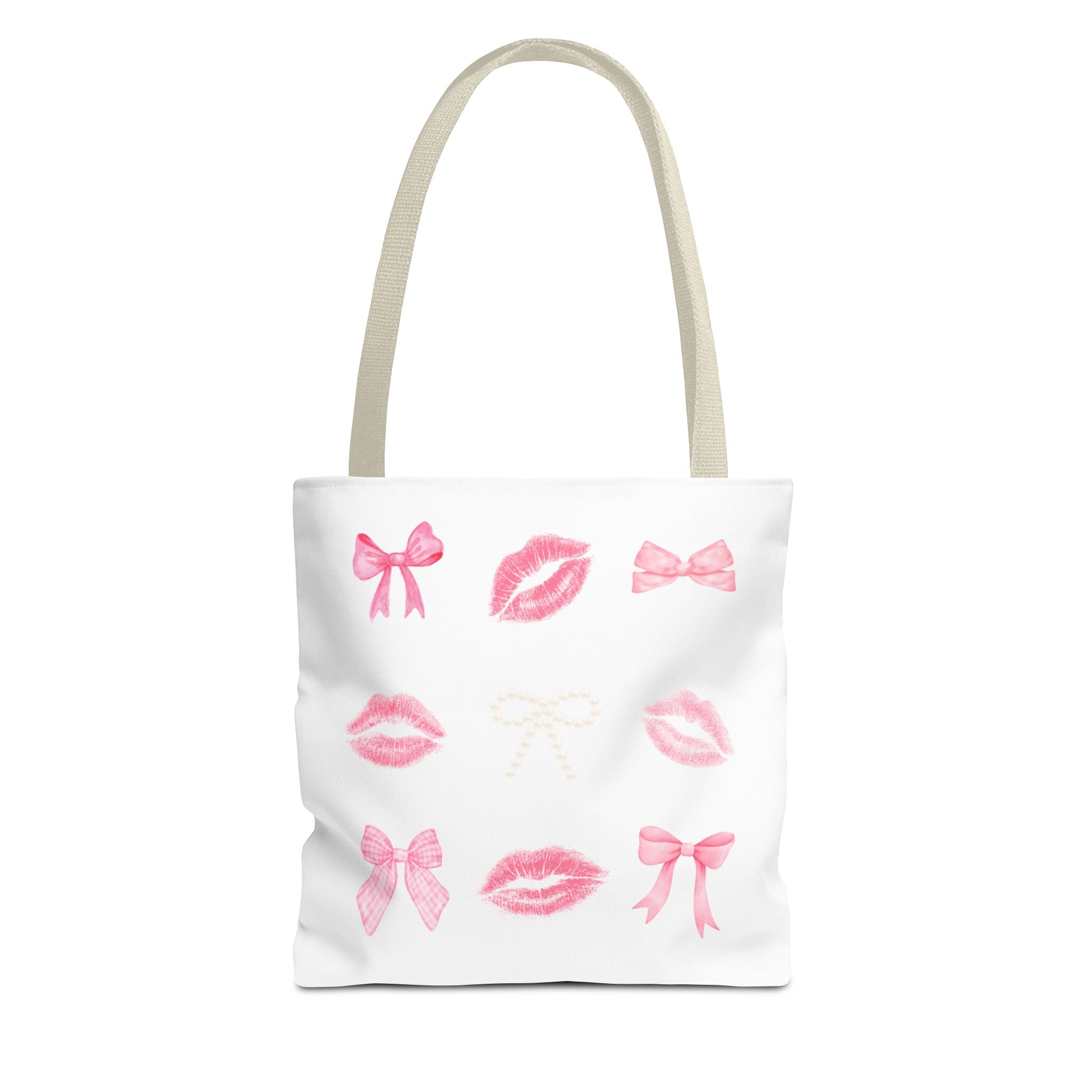 Kiss & Bow Print Tote Bag