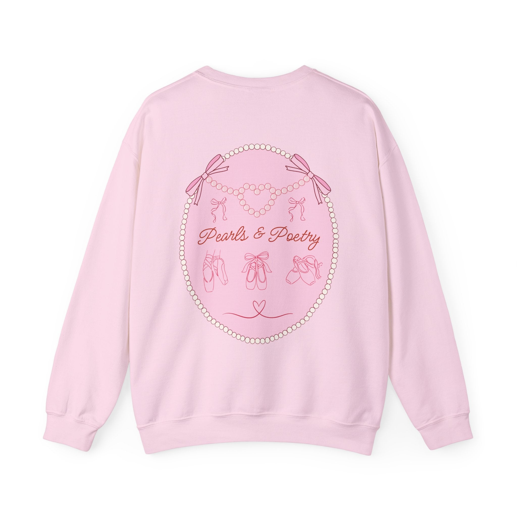 Pearls & Poetry Coquette Crewneck Sweatshirt — Cute Feminine Aesthetic