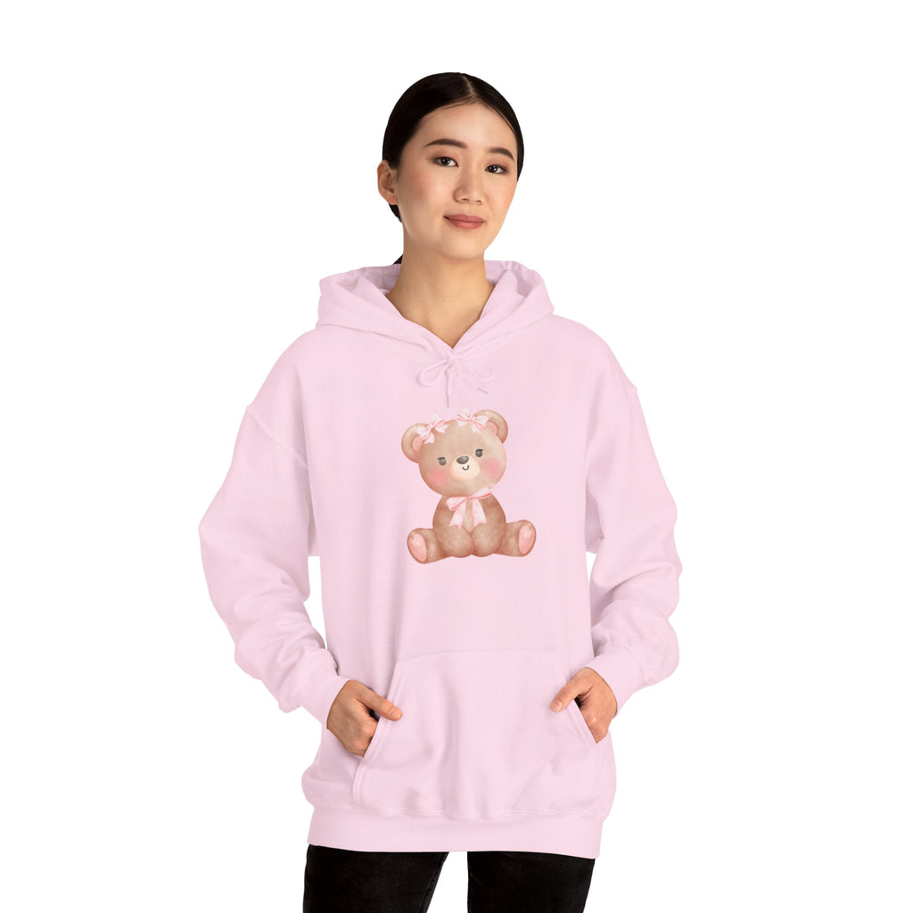 Cute Pink Teddy Bear Hoodie — Cozy Cute Graphic Sweatshirt