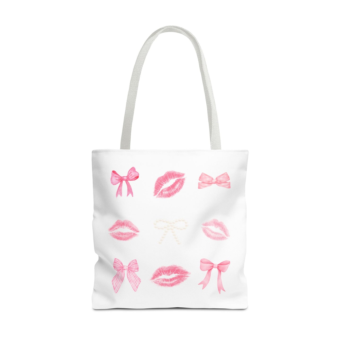 Kiss & Bow Print Tote Bag