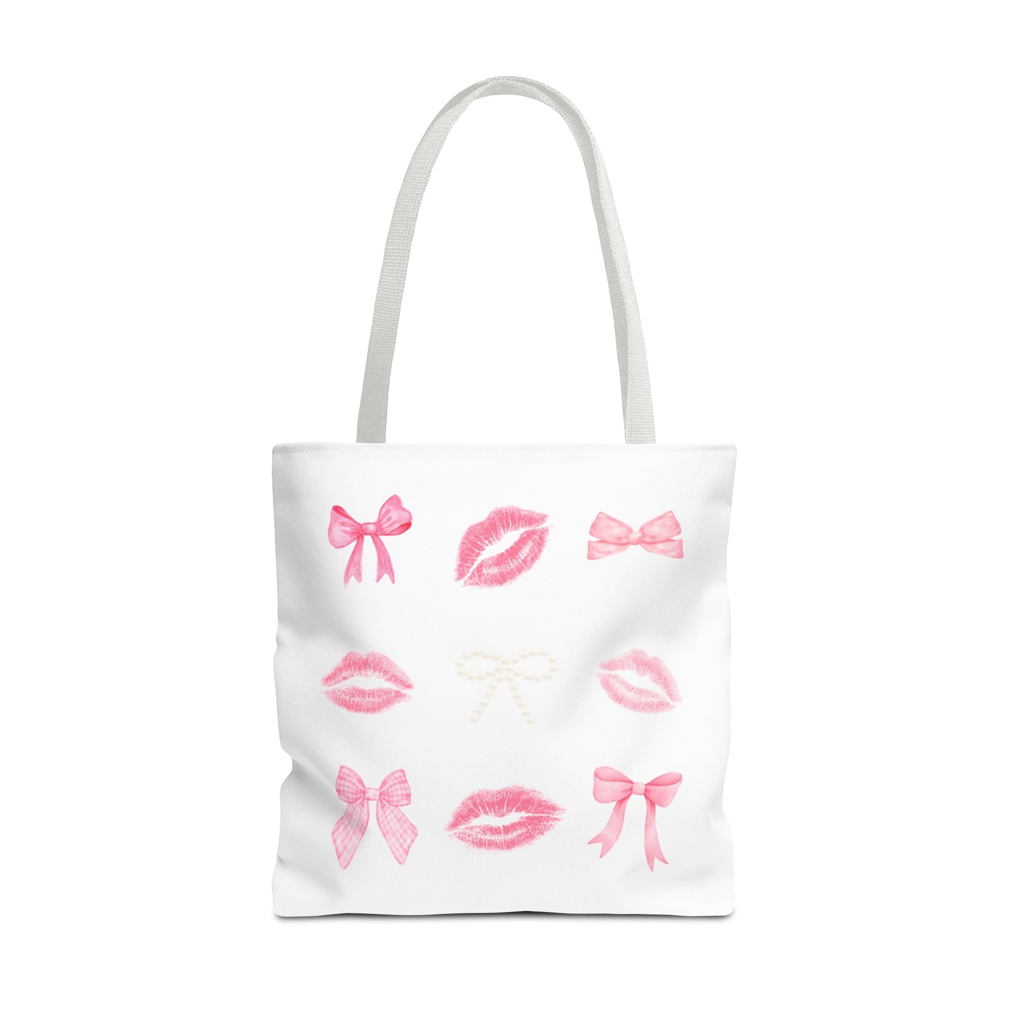 Kiss & Bow Print Tote Bag