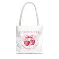 Coquette Mommy's Club Tote Bag - Pink Heart Cherries Fashionable Reusable Tote