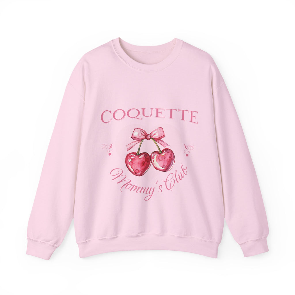 Coquette Mommy's Club Sweatshirt — Pink Cherry Heart Crewneck
