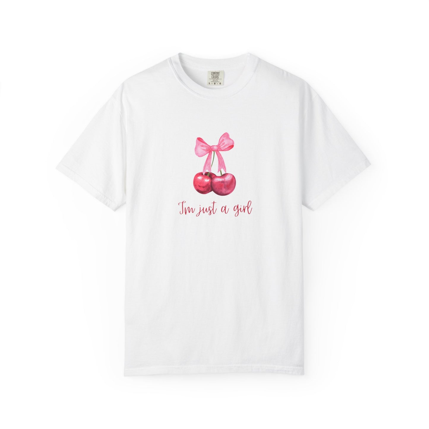 Cherry Graphic T‑Shirt – "I’m Just a Girl" Feminine Vintage Vibe
