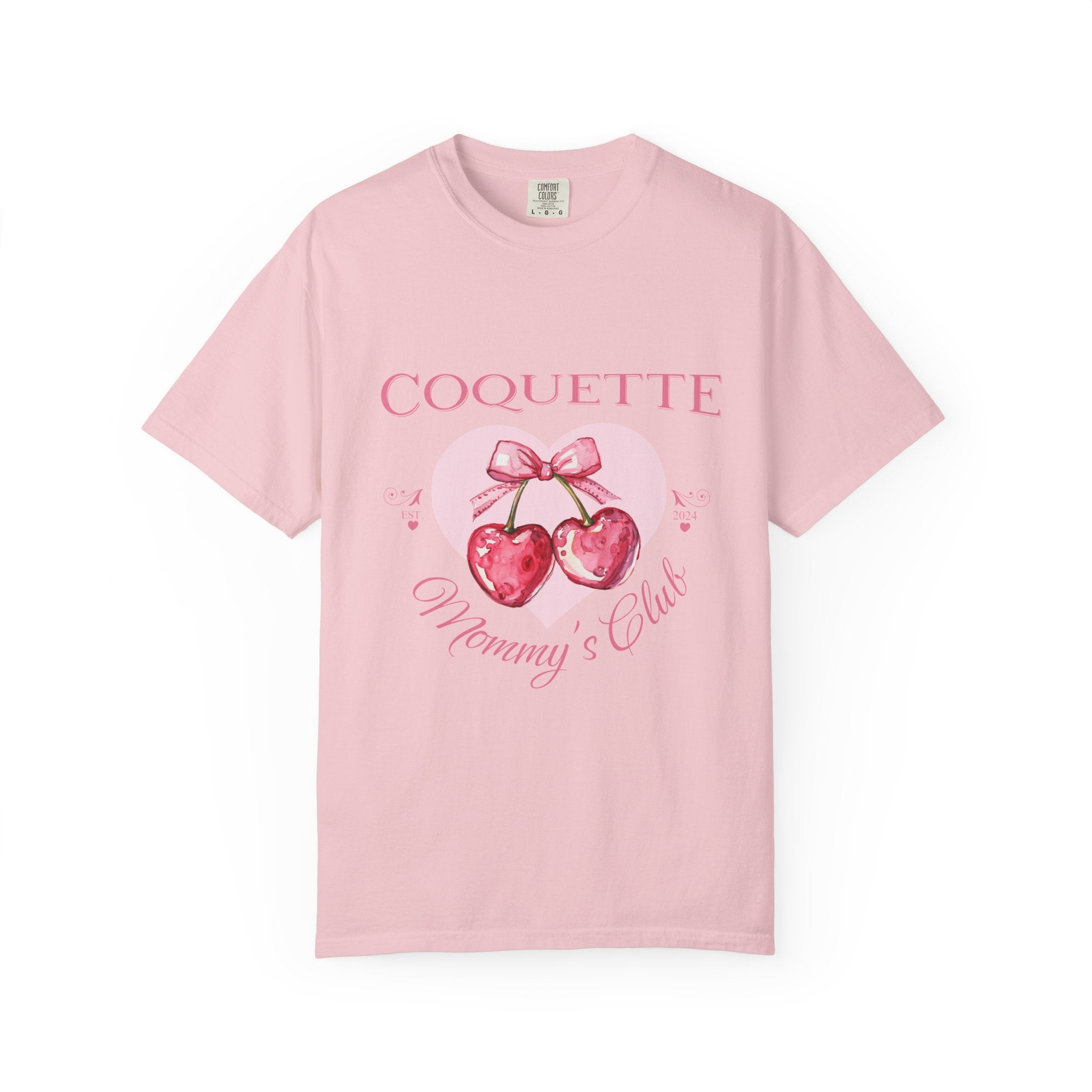 Coquette Mommy's Club T-Shirt — Cute Cherry with Bow Mom Tee