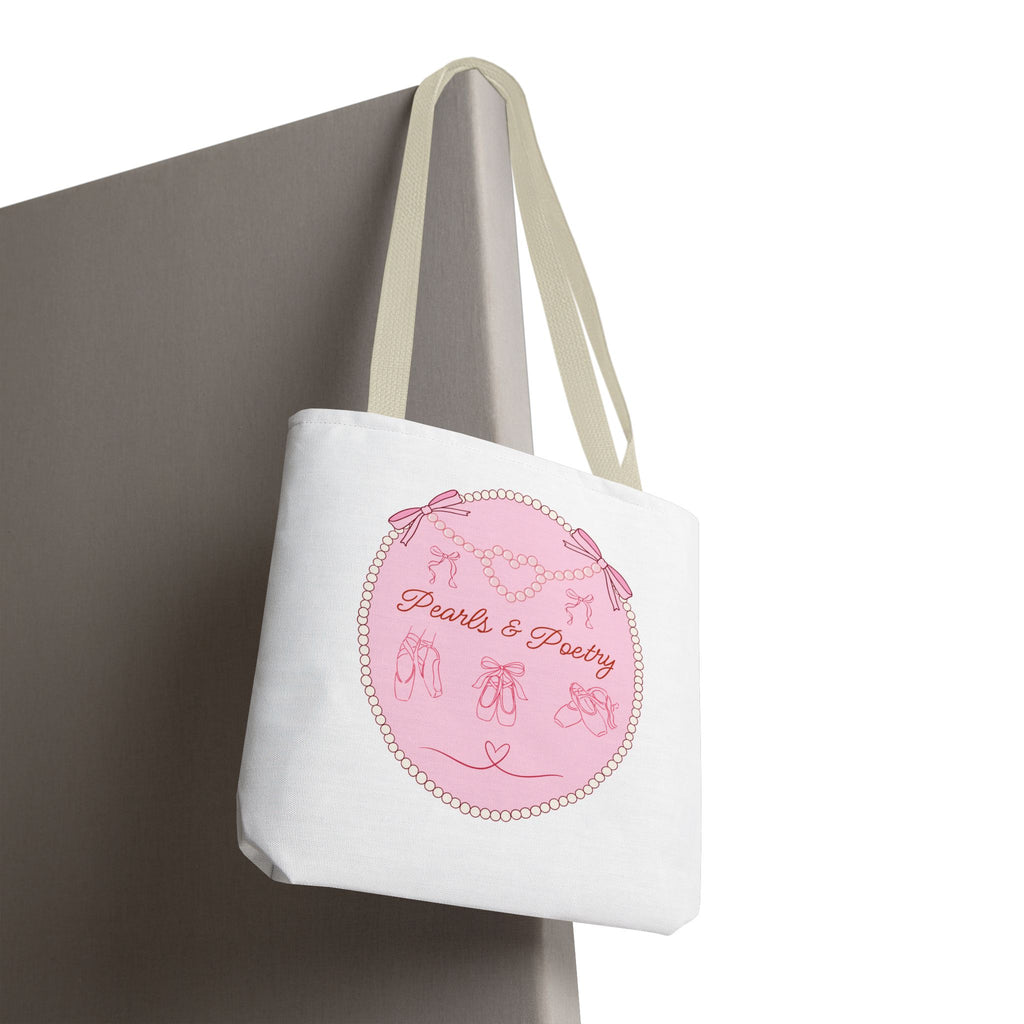 Pearls & Poetry Pink Ballet Tote Bag — Cute Dance-Themed Reusable Shopper