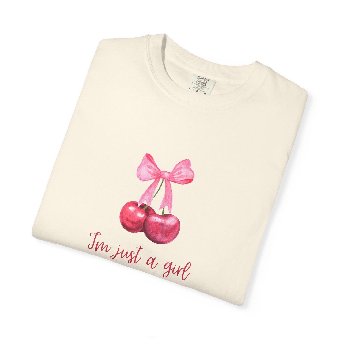 Cherry Graphic T‑Shirt – "I’m Just a Girl" Feminine Vintage Vibe