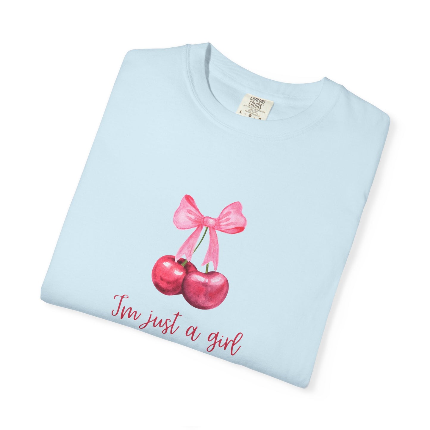 Cherry Graphic T‑Shirt – "I’m Just a Girl" Feminine Vintage Vibe
