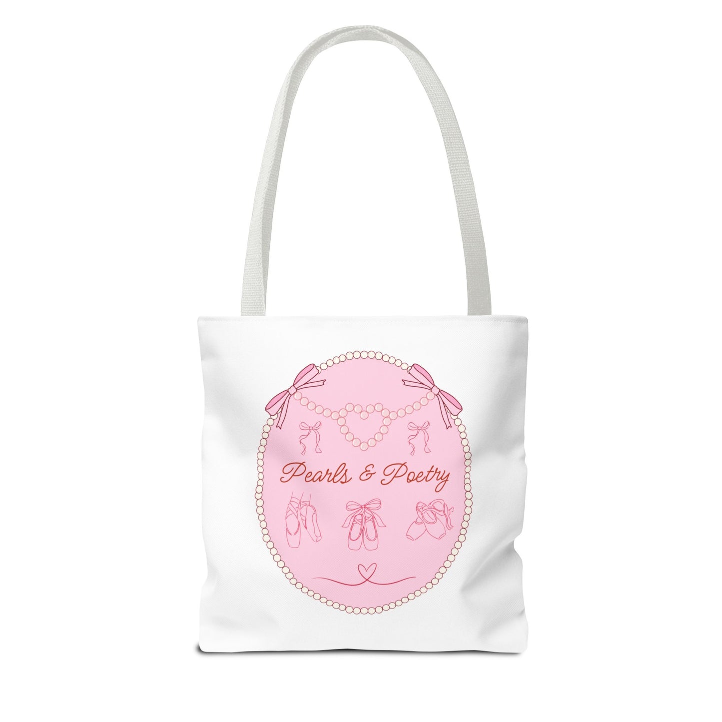 Pearls & Poetry Pink Ballet Tote Bag — Cute Dance-Themed Reusable Shopper