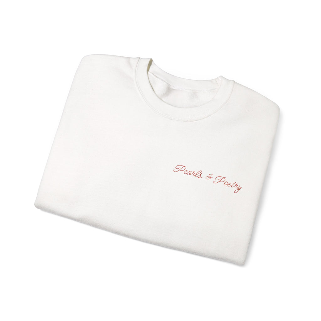 Pearls & Poetry Coquette Crewneck Sweatshirt — Cute Feminine Aesthetic