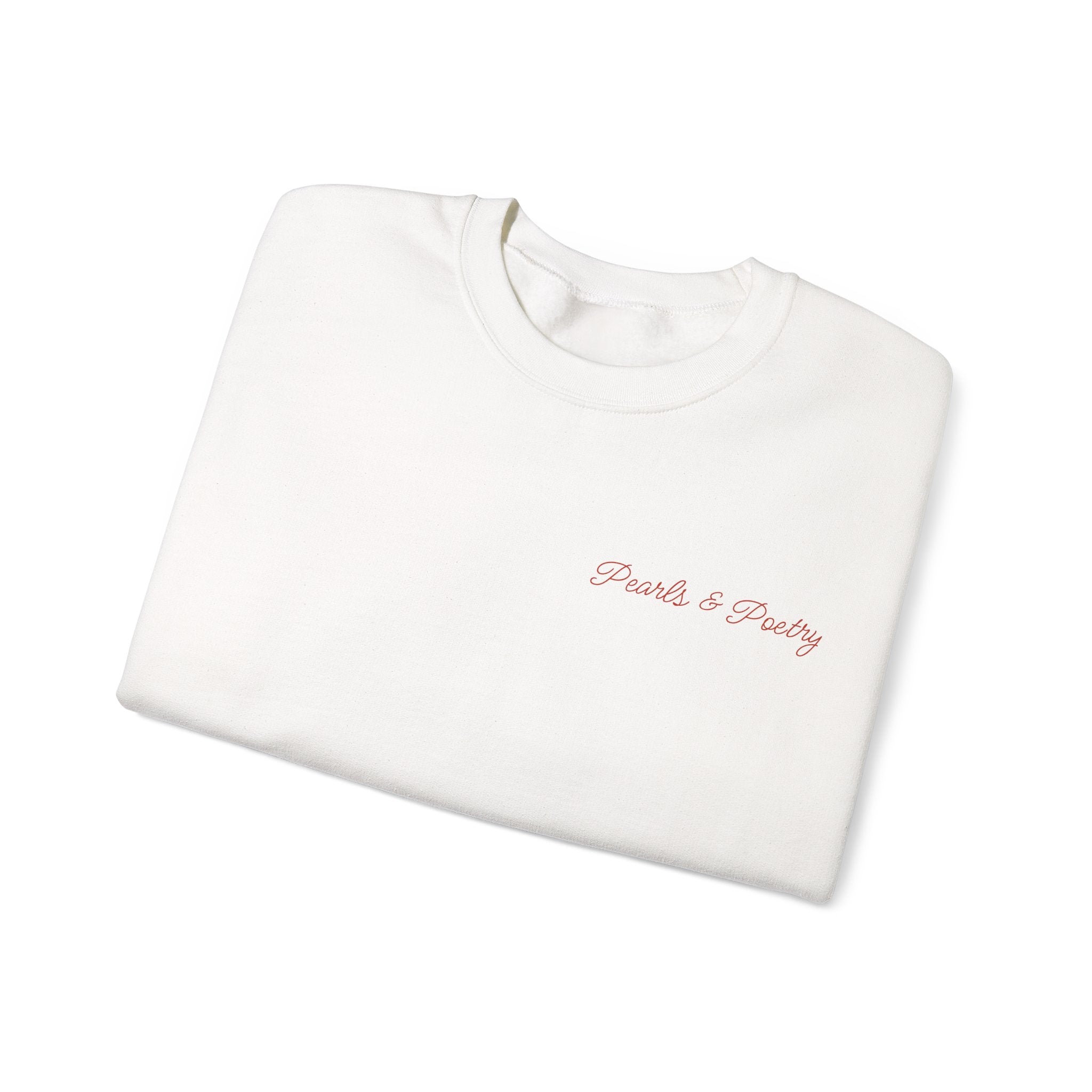 Pearls & Poetry Coquette Crewneck Sweatshirt — Cute Feminine Aesthetic