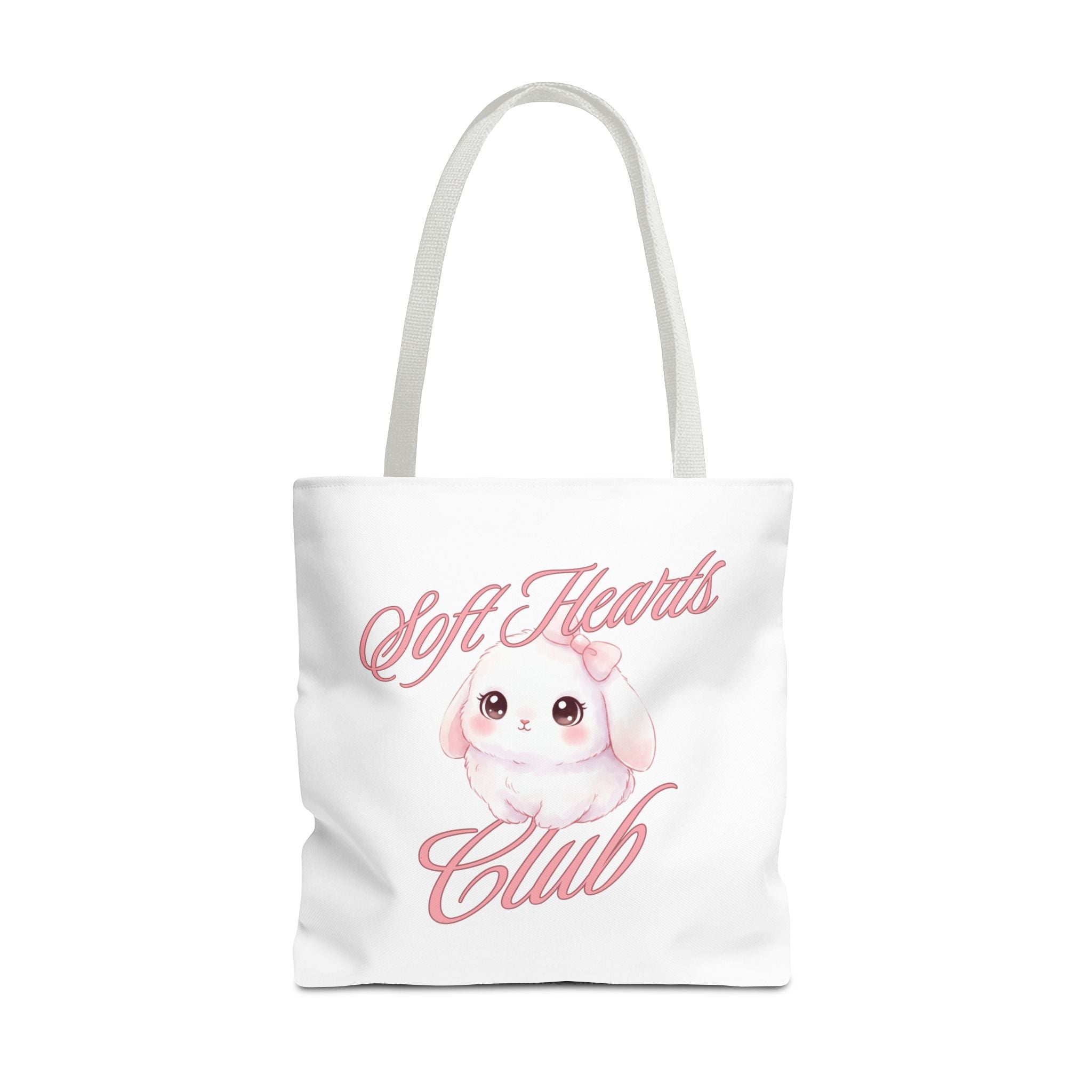 Soft Hearts Club Tote Bag — Cute Pastel Bunny AOP Shopper