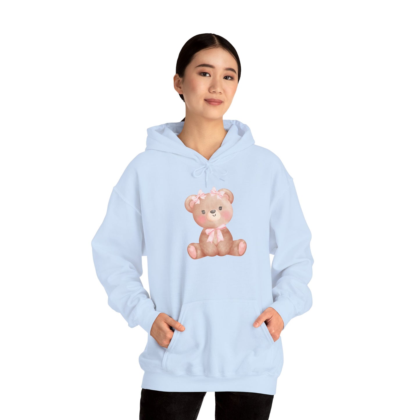 Cute Pink Teddy Bear Hoodie — Cozy Cute Graphic Sweatshirt