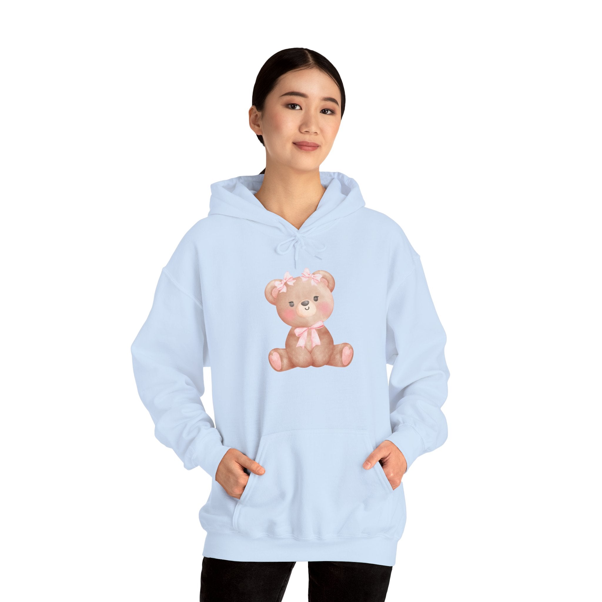 Cute Pink Teddy Bear Hoodie — Cozy Cute Graphic Sweatshirt