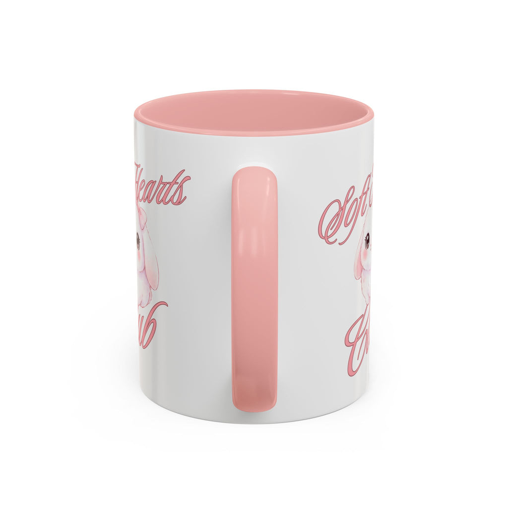 Soft Hearts Club Mug — Cute Pink Bunny Accent Coffee Mug