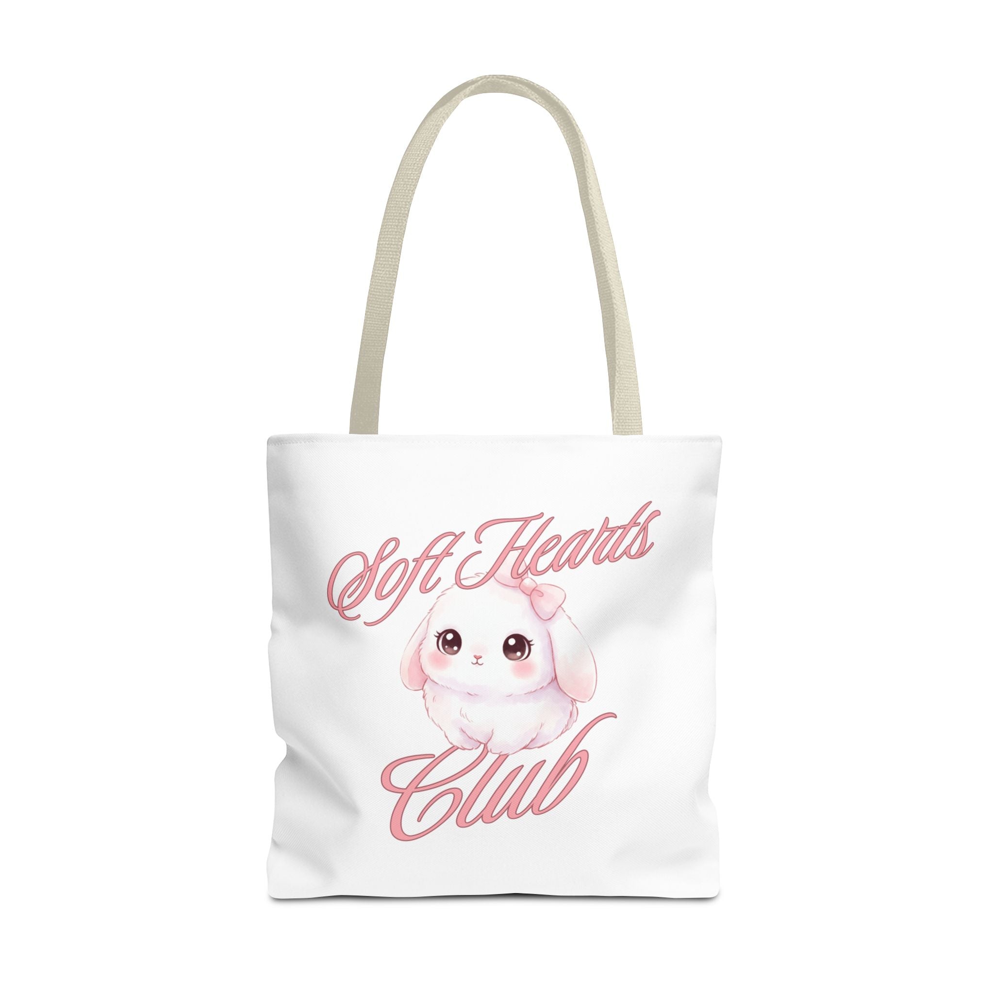 Soft Hearts Club Tote Bag — Cute Pastel Bunny AOP Shopper