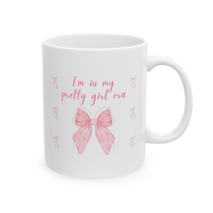 Ceramic Mug — Pink Ballet Dancer Design, 'Pretty in Pink' Tea Coffee Cup (11oz, 15oz)