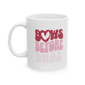 Pink Bows Before Bros Ceramic Mug — Cute Pink Retro 'Bows Before Bros' Coffee Cup (11oz, 15oz)
