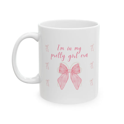 Ceramic Mug — Pink Ballet Dancer Design, 'Pretty in Pink' Tea Coffee Cup (11oz, 15oz)