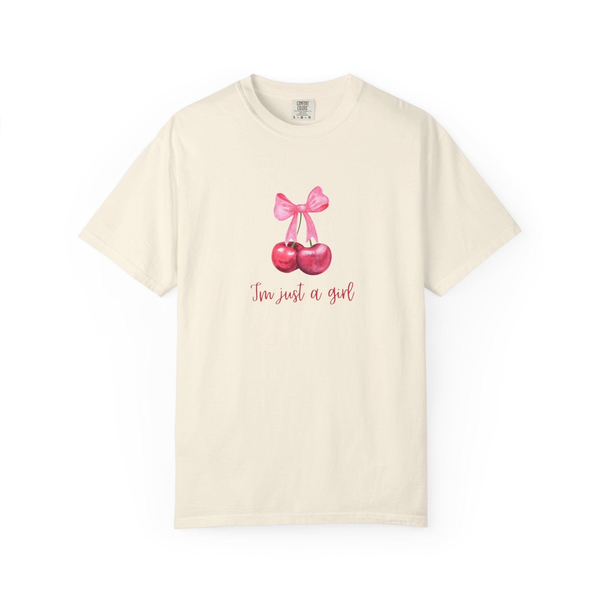 Cherry Graphic T‑Shirt – "I’m Just a Girl" Feminine Vintage Vibe
