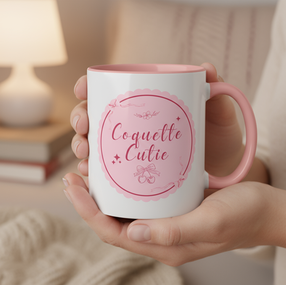 Coquette Cutie Accent Coffee Mug  - Pink