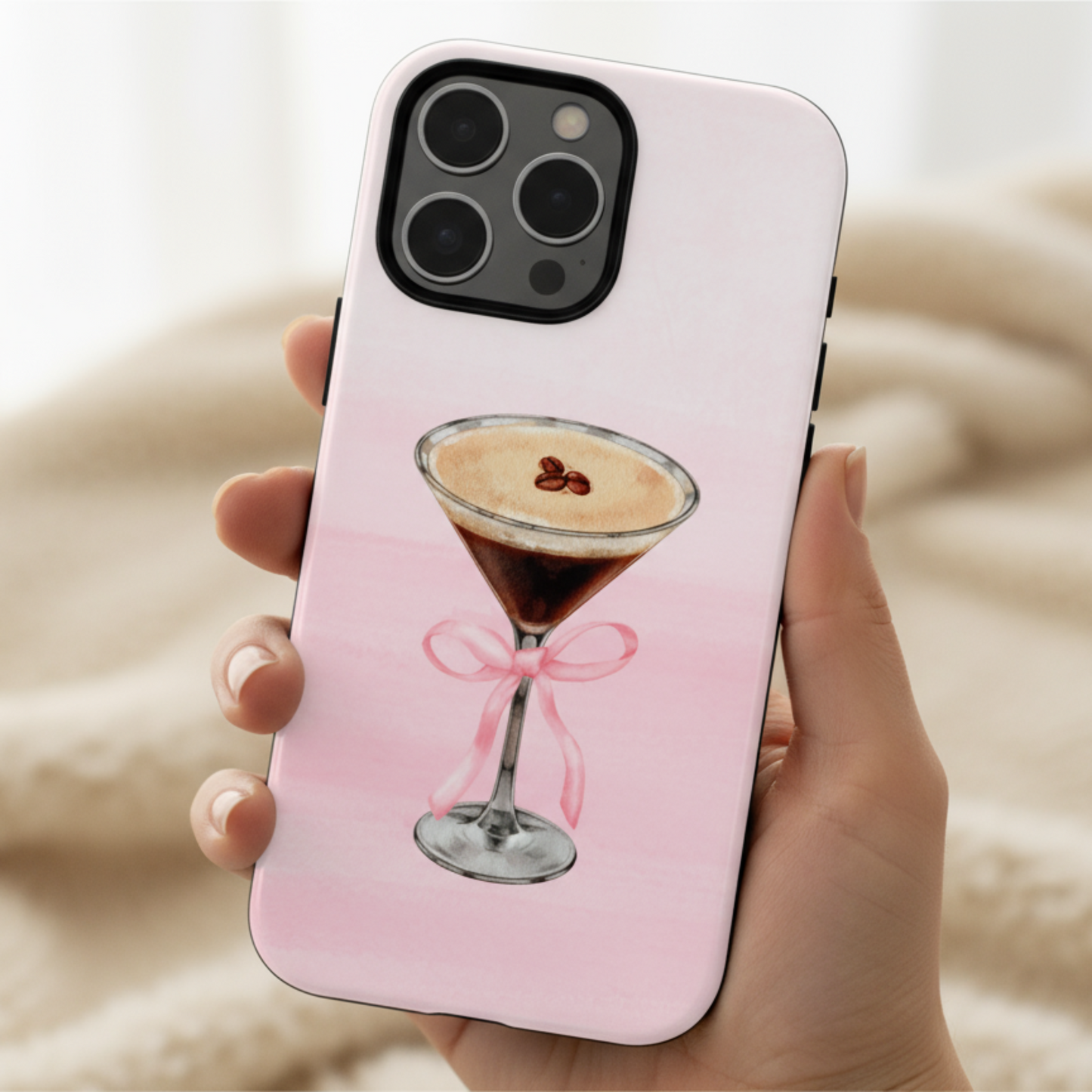 Espresso Martini with bow Phone Case
